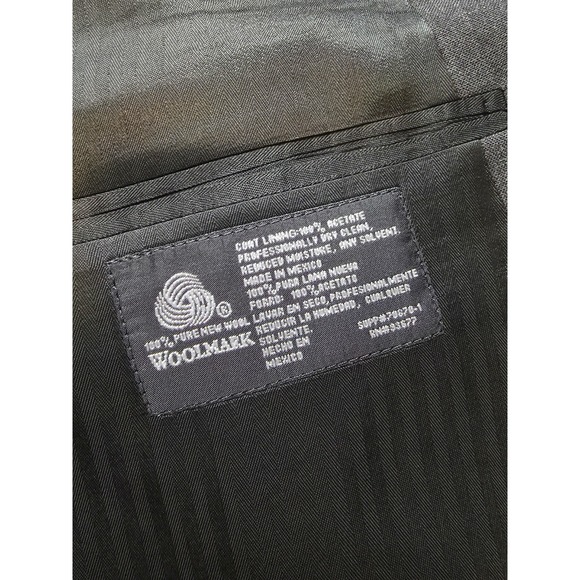 Stafford Blazer Jacket Mens 46R Black Pure Wool Sports Coat 2 Buttons - Picture 13 of 16